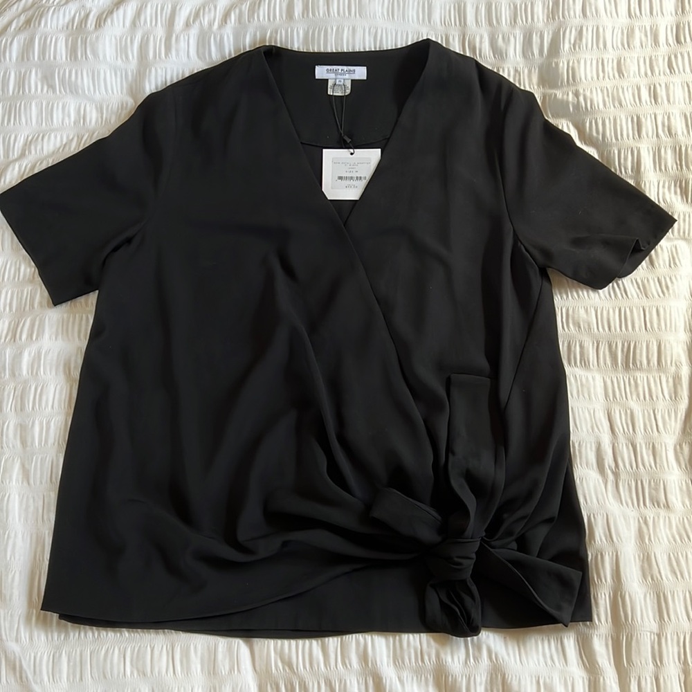 Boutique black wrap top